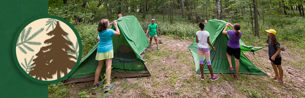 Girls Assembling Tents