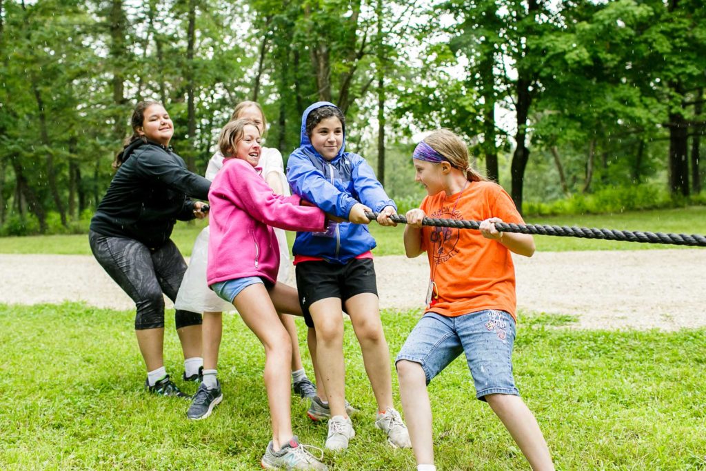 Girls Participating in Tug-of-War at Camp Edith Mayo